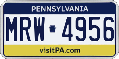 PA license plate MRW4956
