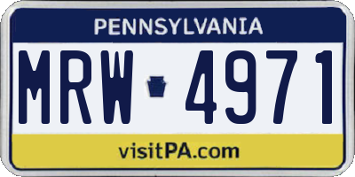 PA license plate MRW4971