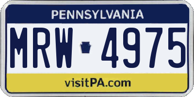 PA license plate MRW4975