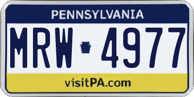 PA license plate MRW4977