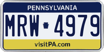 PA license plate MRW4979