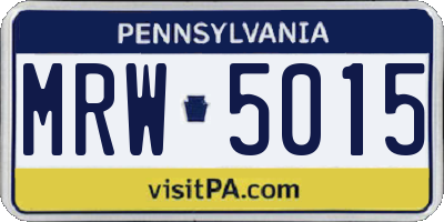 PA license plate MRW5015