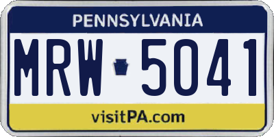 PA license plate MRW5041
