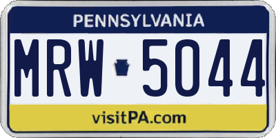 PA license plate MRW5044