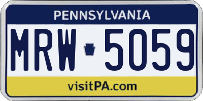 PA license plate MRW5059