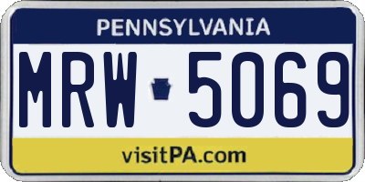 PA license plate MRW5069