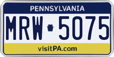 PA license plate MRW5075