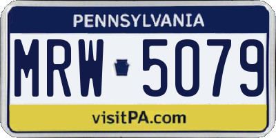 PA license plate MRW5079