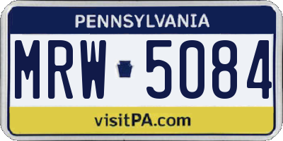 PA license plate MRW5084