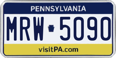 PA license plate MRW5090