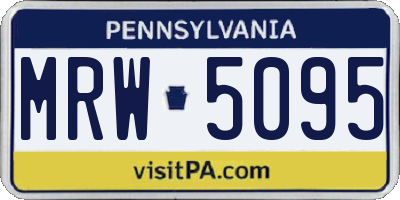 PA license plate MRW5095