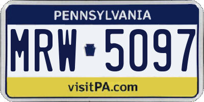 PA license plate MRW5097