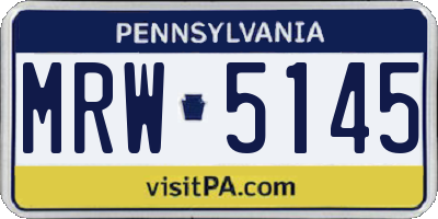 PA license plate MRW5145