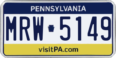 PA license plate MRW5149