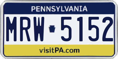 PA license plate MRW5152