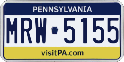 PA license plate MRW5155