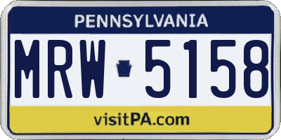 PA license plate MRW5158