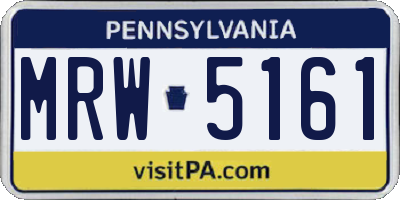 PA license plate MRW5161