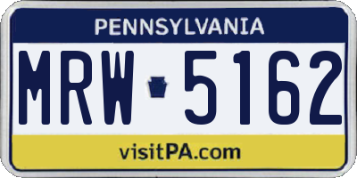 PA license plate MRW5162