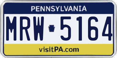 PA license plate MRW5164