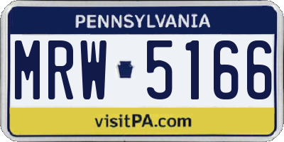 PA license plate MRW5166