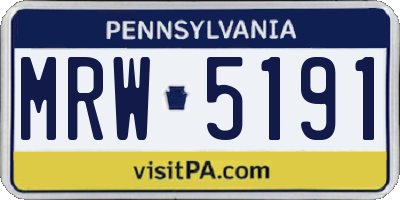 PA license plate MRW5191