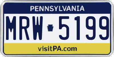 PA license plate MRW5199
