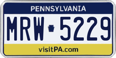 PA license plate MRW5229