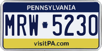 PA license plate MRW5230