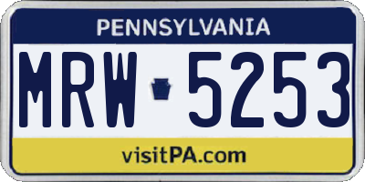PA license plate MRW5253