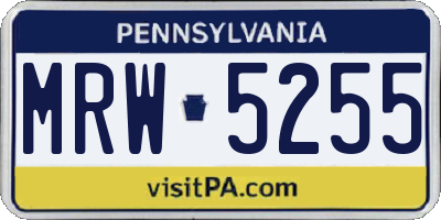PA license plate MRW5255