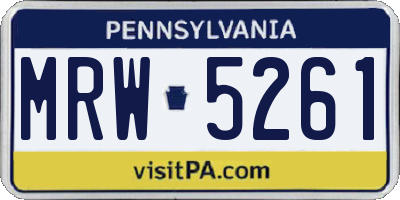 PA license plate MRW5261