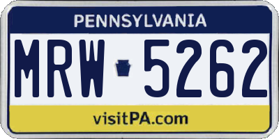 PA license plate MRW5262