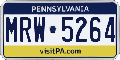 PA license plate MRW5264