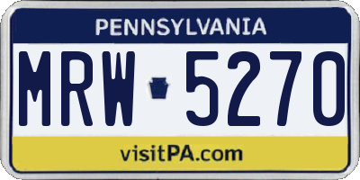 PA license plate MRW5270