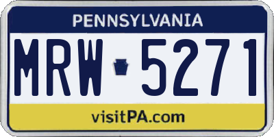 PA license plate MRW5271