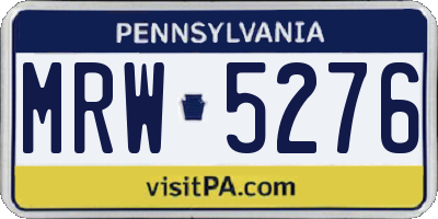 PA license plate MRW5276