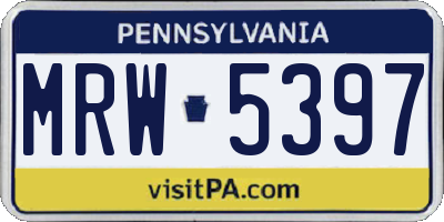 PA license plate MRW5397