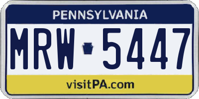 PA license plate MRW5447