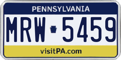 PA license plate MRW5459