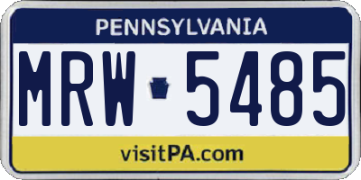 PA license plate MRW5485