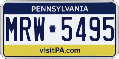 PA license plate MRW5495