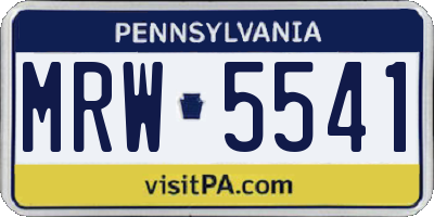 PA license plate MRW5541