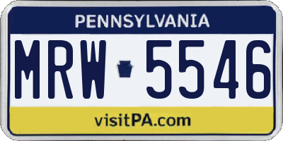 PA license plate MRW5546