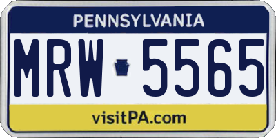 PA license plate MRW5565
