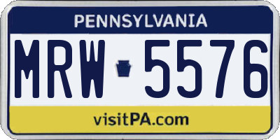 PA license plate MRW5576