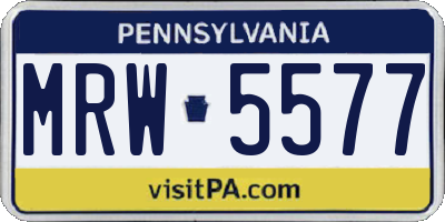PA license plate MRW5577