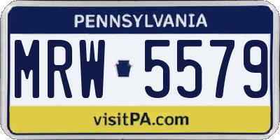 PA license plate MRW5579