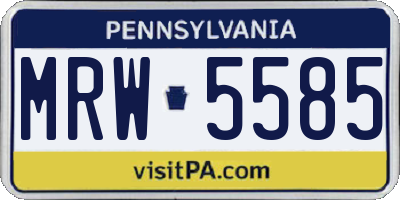 PA license plate MRW5585
