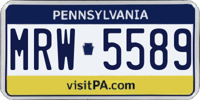 PA license plate MRW5589